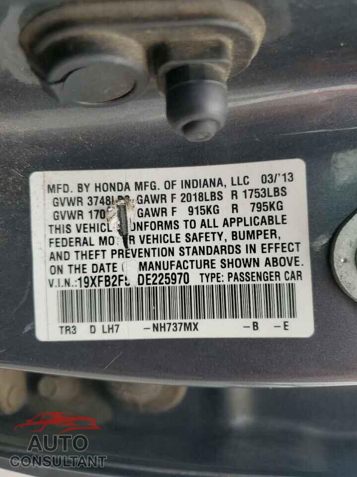 HONDA CIVIC 2013 - 19XFB2F57DE225970