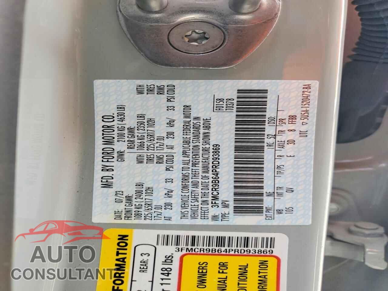FORD BRONCO 2023 - 3FMCR9B64PRD93869