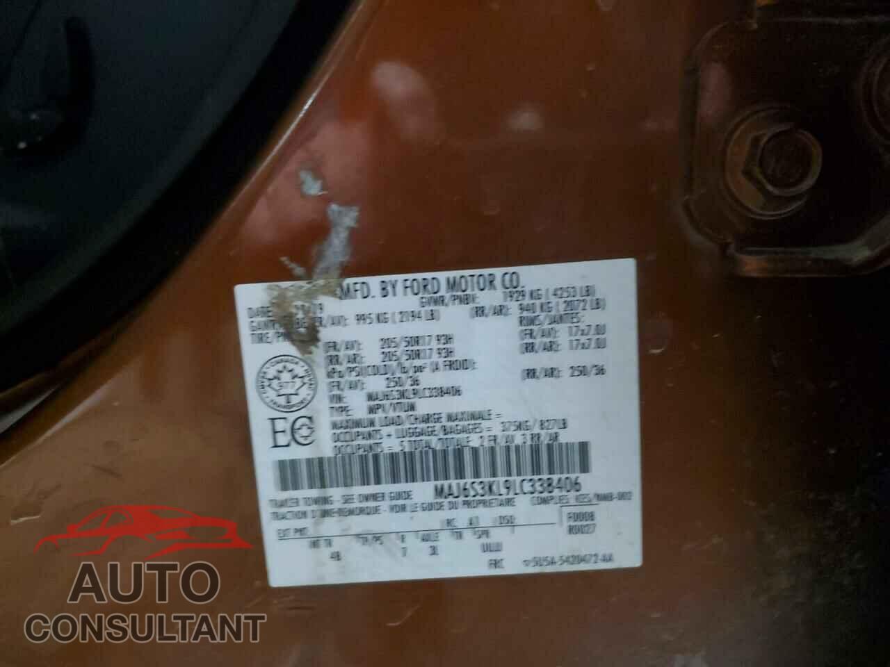 FORD ECOSPORT 2020 - MAJ6S3KL9LC338406