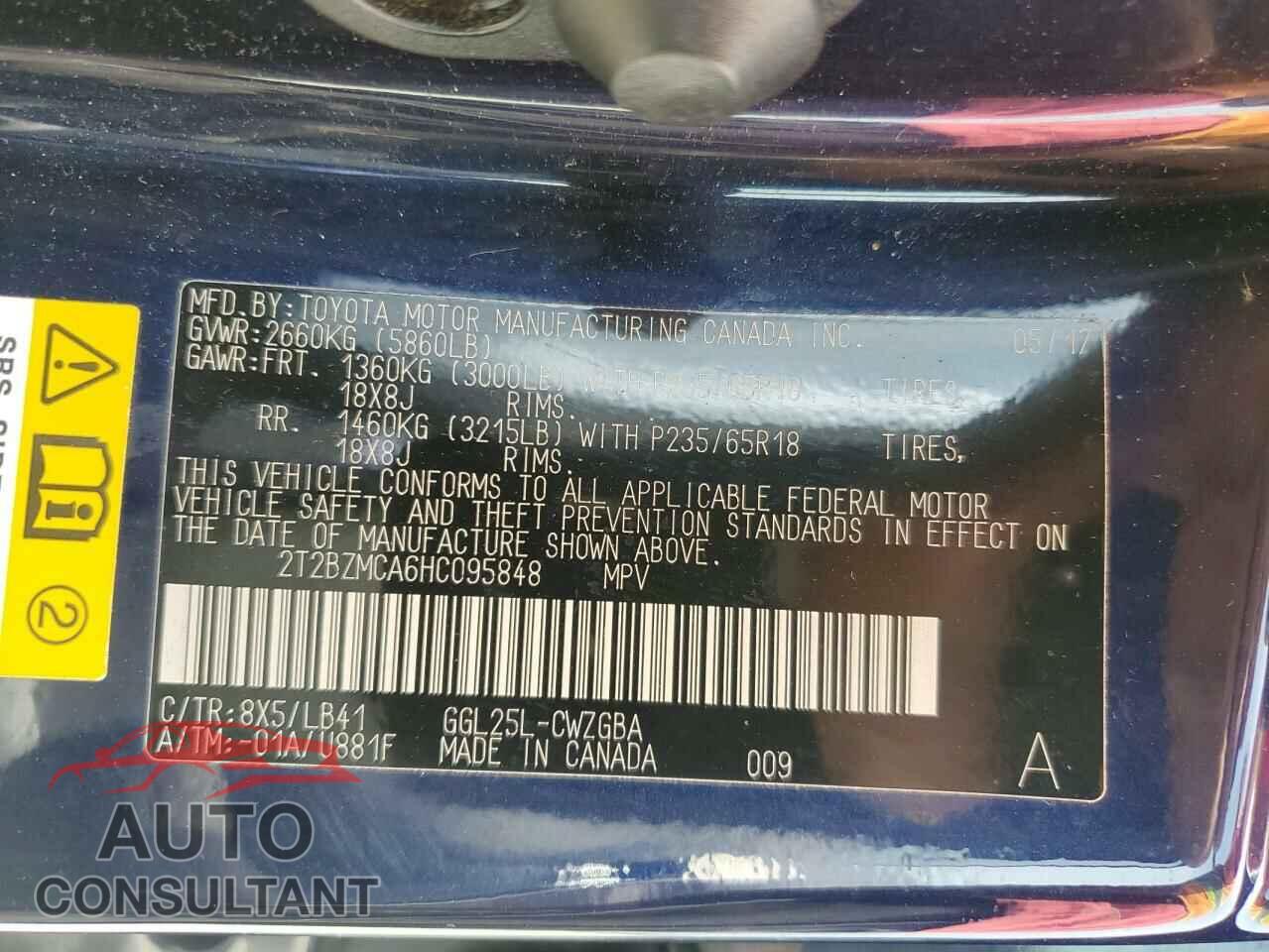 LEXUS RX350 2017 - 2T2BZMCA6HC095848