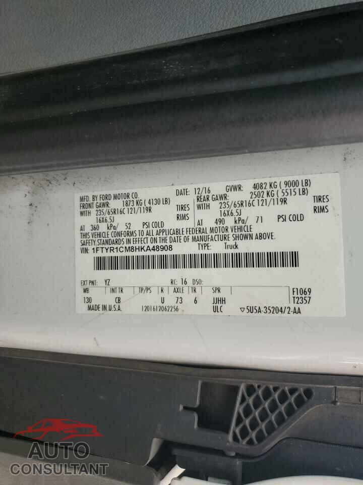 FORD TRANSIT 2017 - 1FTYR1CM8HKA48908