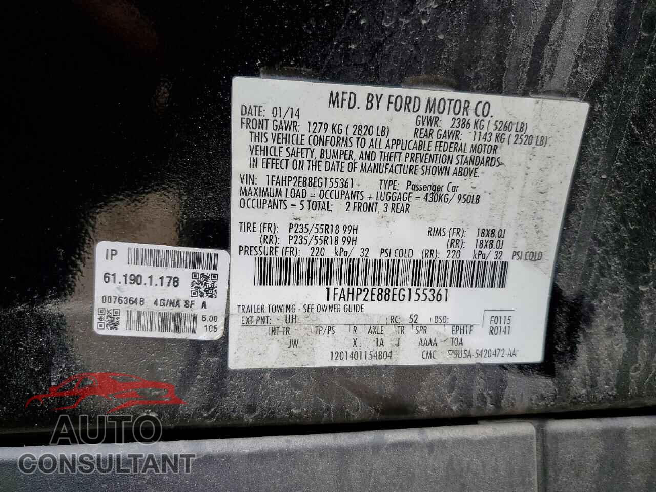 FORD TAURUS 2014 - 1FAHP2E88EG155361