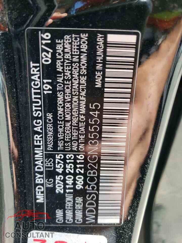 MERCEDES-BENZ CLA-CLASS 2016 - WDDSJ5CB2GN355545