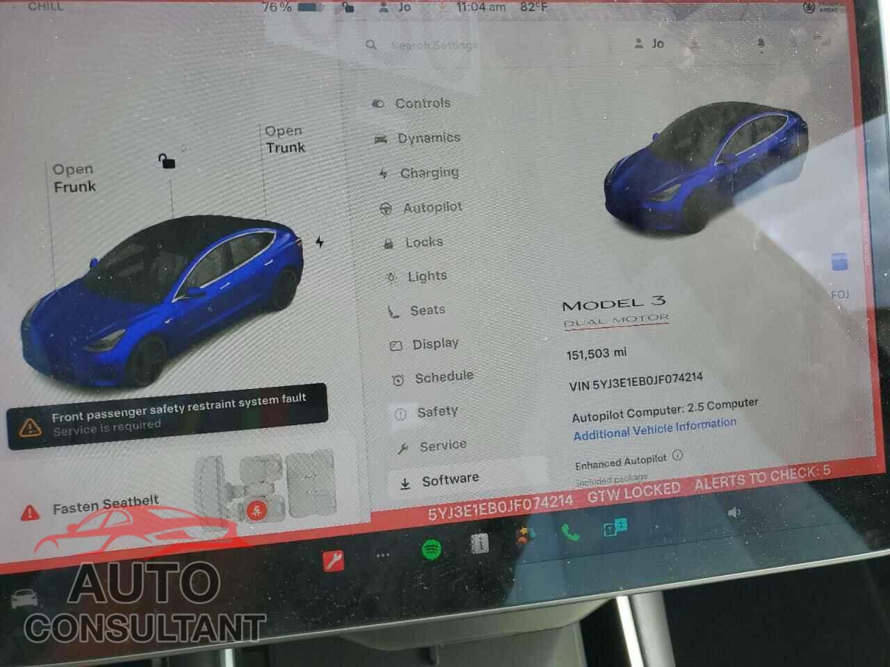 TESLA MODEL 3 2018 - 5YJ3E1EB0JF074214