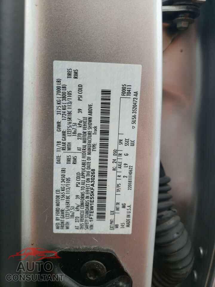 FORD F-150 2019 - 1FTEW1E55KFA30268