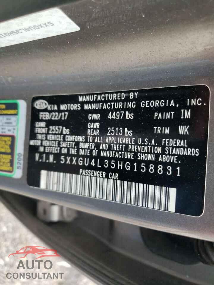 KIA OPTIMA 2017 - 5XXGU4L35HG158831