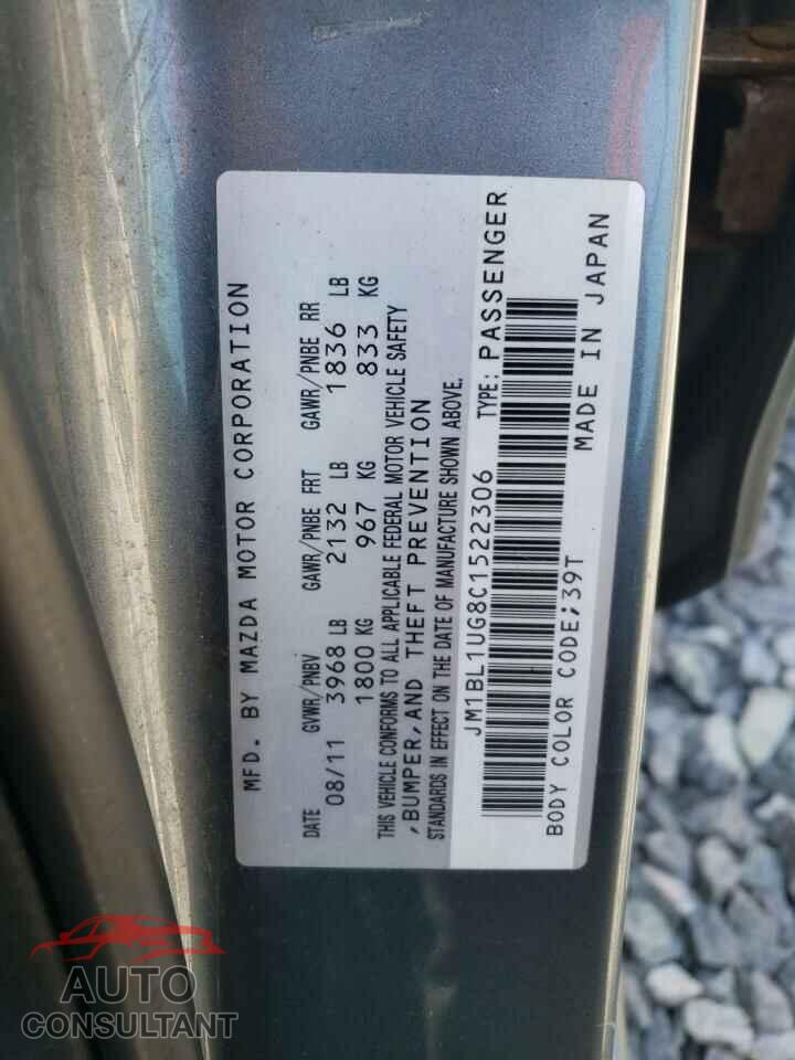 MAZDA 3 2012 - JM1BL1UG8C1522306