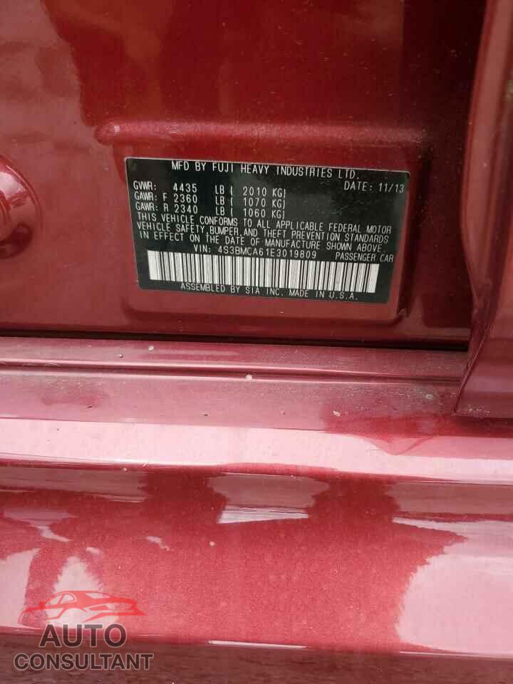 SUBARU LEGACY 2020 - 4S3BMCA61E3019809