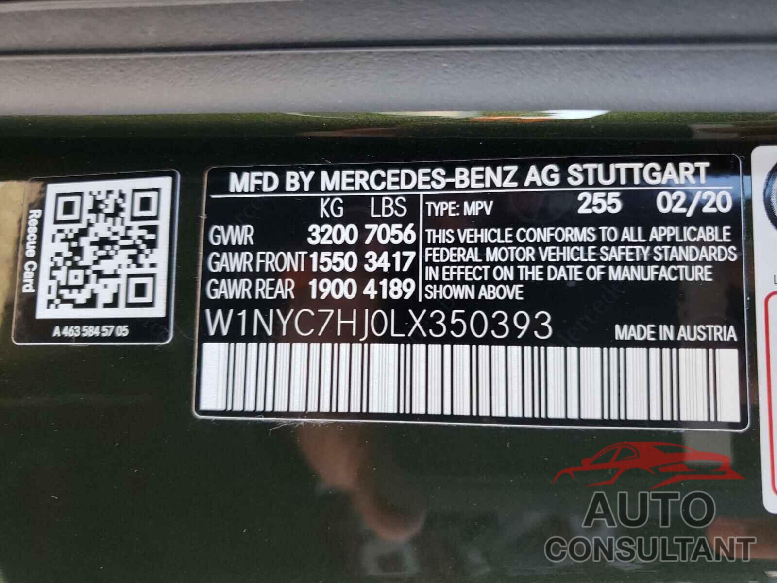 MERCEDES-BENZ AMG 2020 - W1NYC7HJ0LX350393