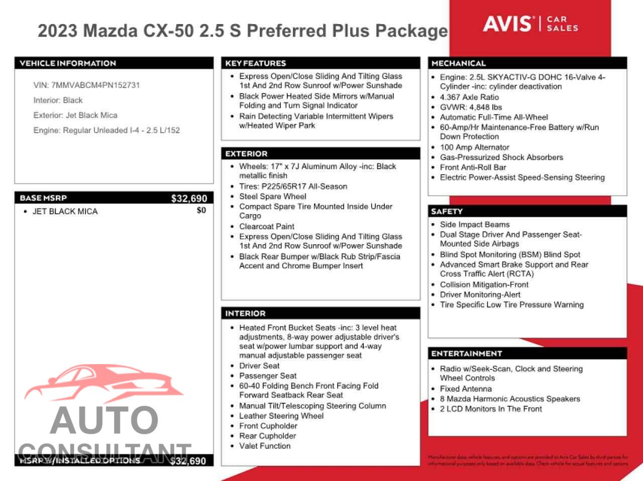 MAZDA CX-50 PREF 2023 - 7MMVABCM4PN152731