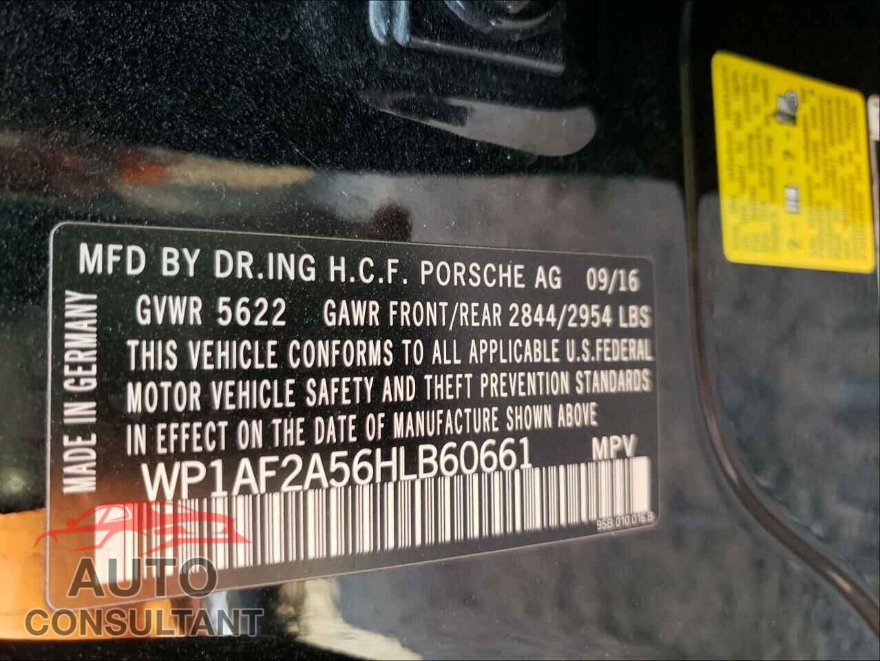 PORSCHE MACAN 2017 - WP1AF2A56HLB60661