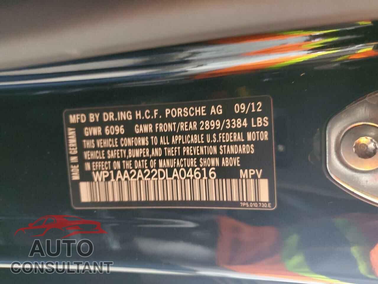 PORSCHE CAYENNE 2013 - WP1AA2A22DLA04616
