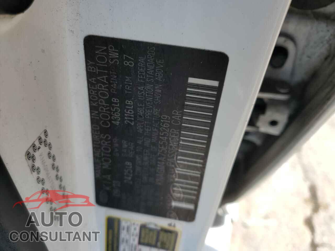 KIA OPTIMA 2014 - KNAGM4A75E5452619