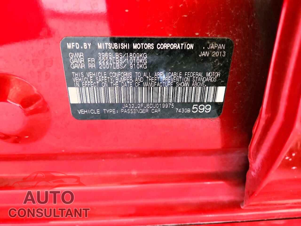 MITSUBISHI LANCER 2013 - JA32U2FU6DU019975