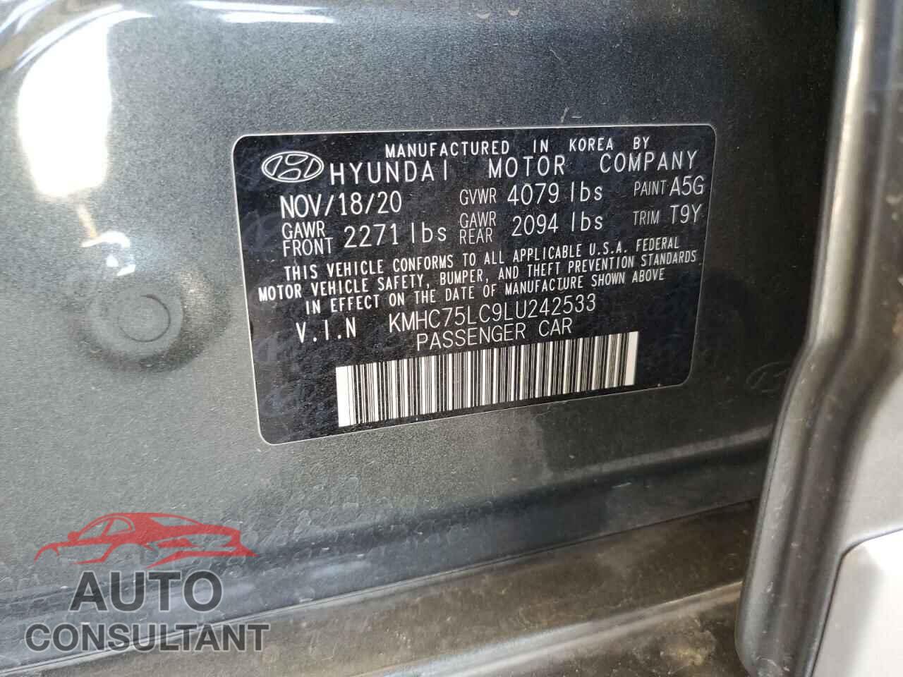 HYUNDAI IONIQ 2020 - KMHC75LC9LU242533