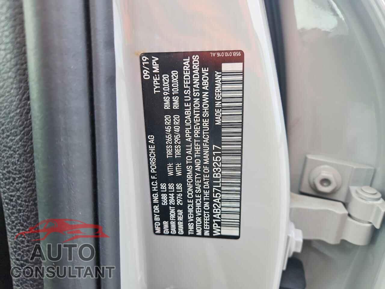 PORSCHE MACAN 2020 - WP1AB2A57LLB32517