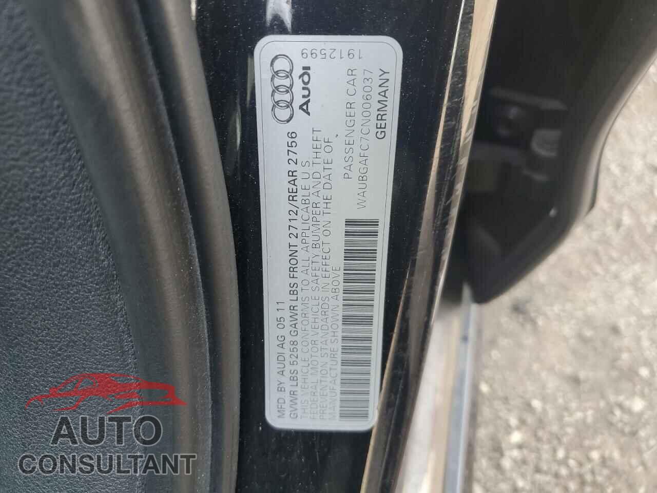 AUDI A6 2012 - WAUBGAFC7CN006037