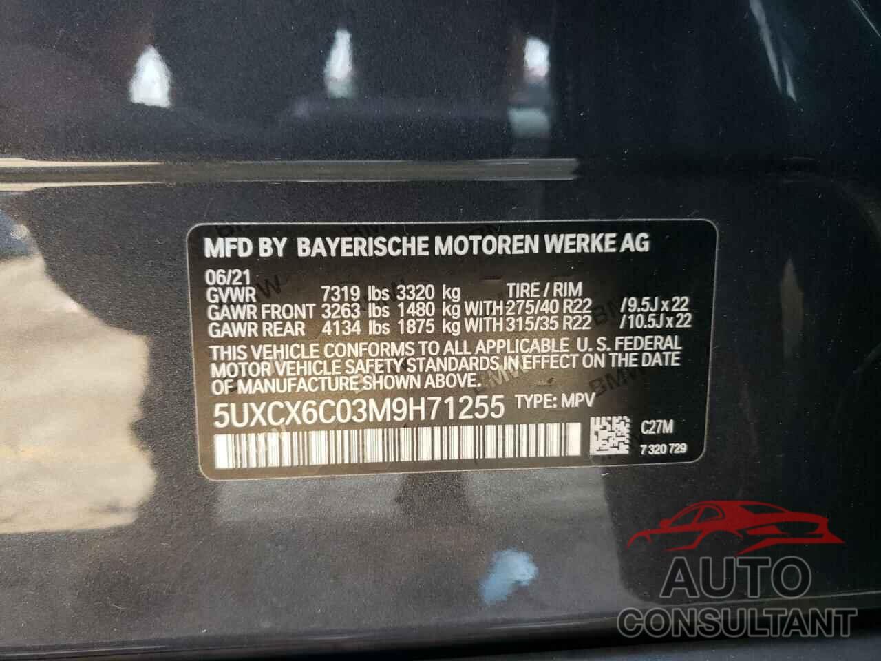BMW X7 2021 - 5UXCX6C03M9H71255