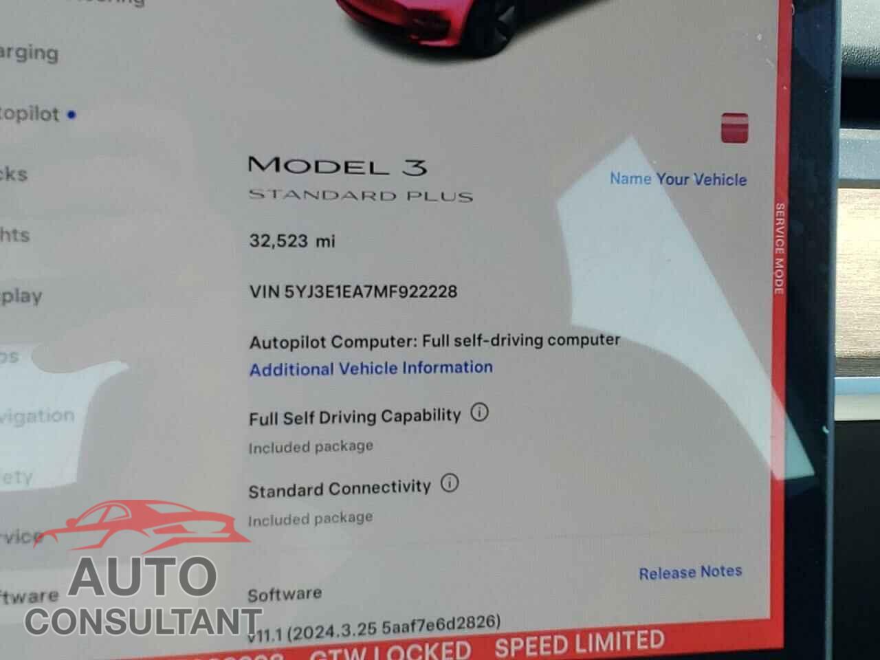 TESLA MODEL 3 2021 - 5YJ3E1EA7MF922228