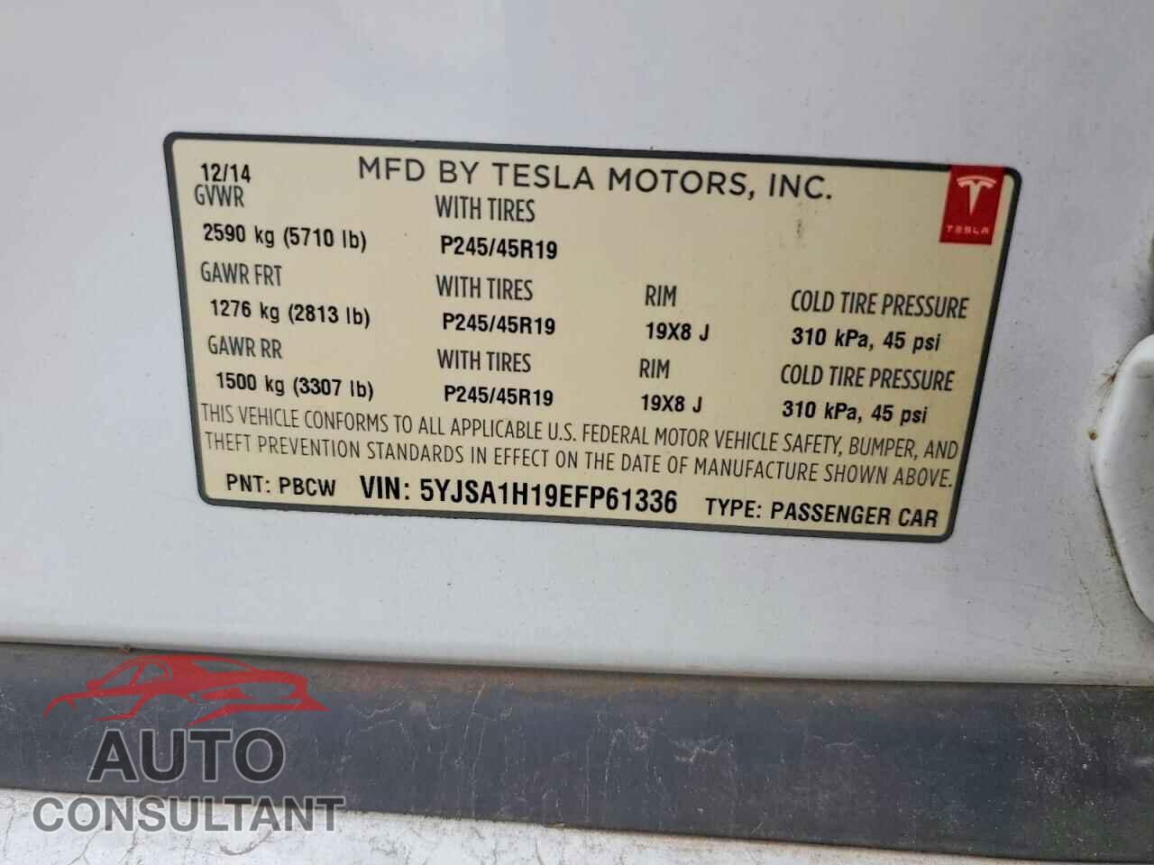TESLA MODEL S 2014 - 5YJSA1H19EFP61336