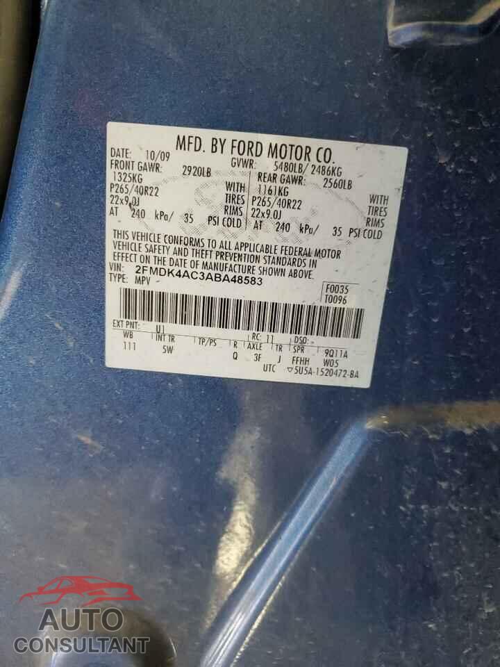 FORD EDGE 2010 - 2FMDK4AC3ABA48583