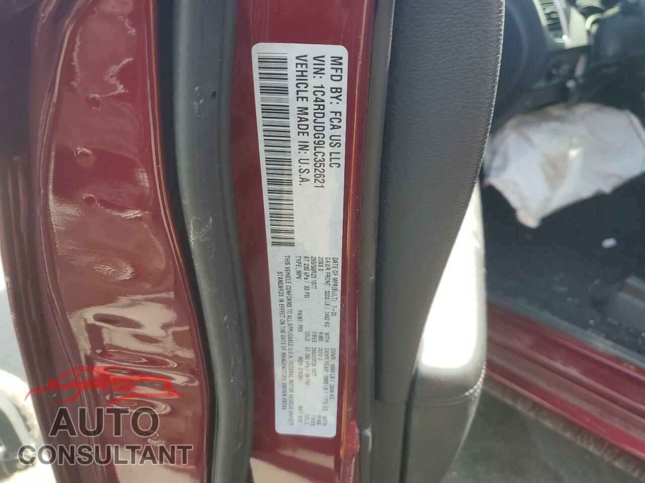DODGE DURANGO 2020 - 1C4RDJDG9LC352621