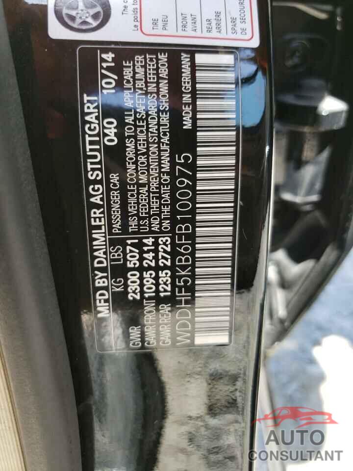 MERCEDES-BENZ E-CLASS 2015 - WDDHF5KB6FB100975