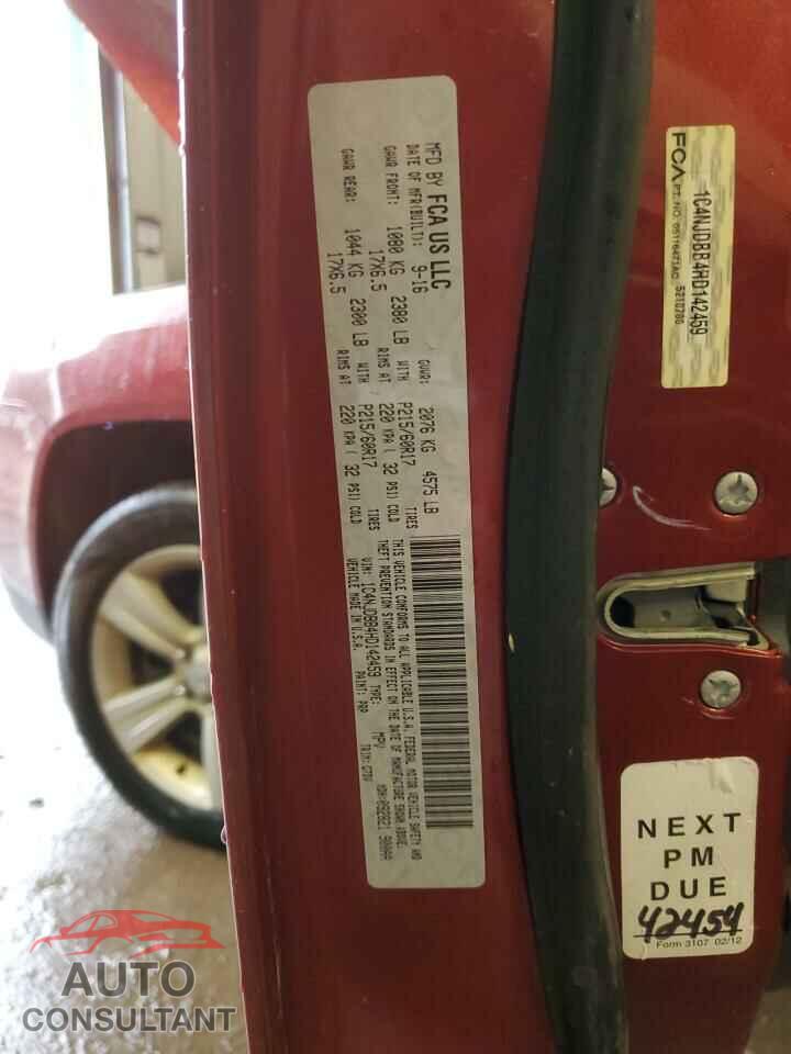 JEEP COMPASS 2017 - 1C4NJDBB4HD142459