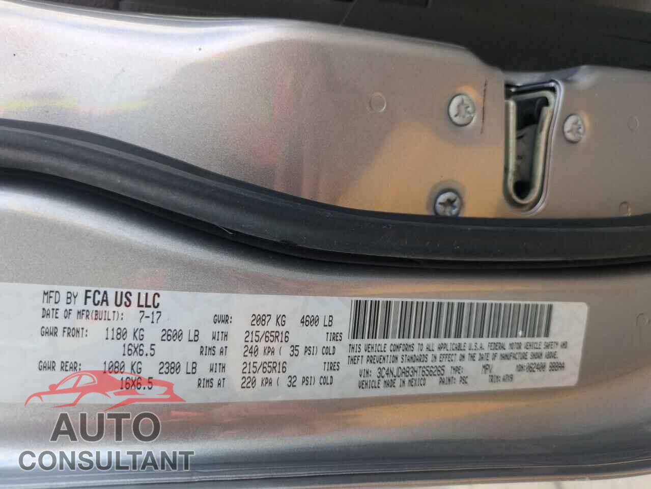 JEEP COMPASS 2017 - 3C4NJDAB3HT656265