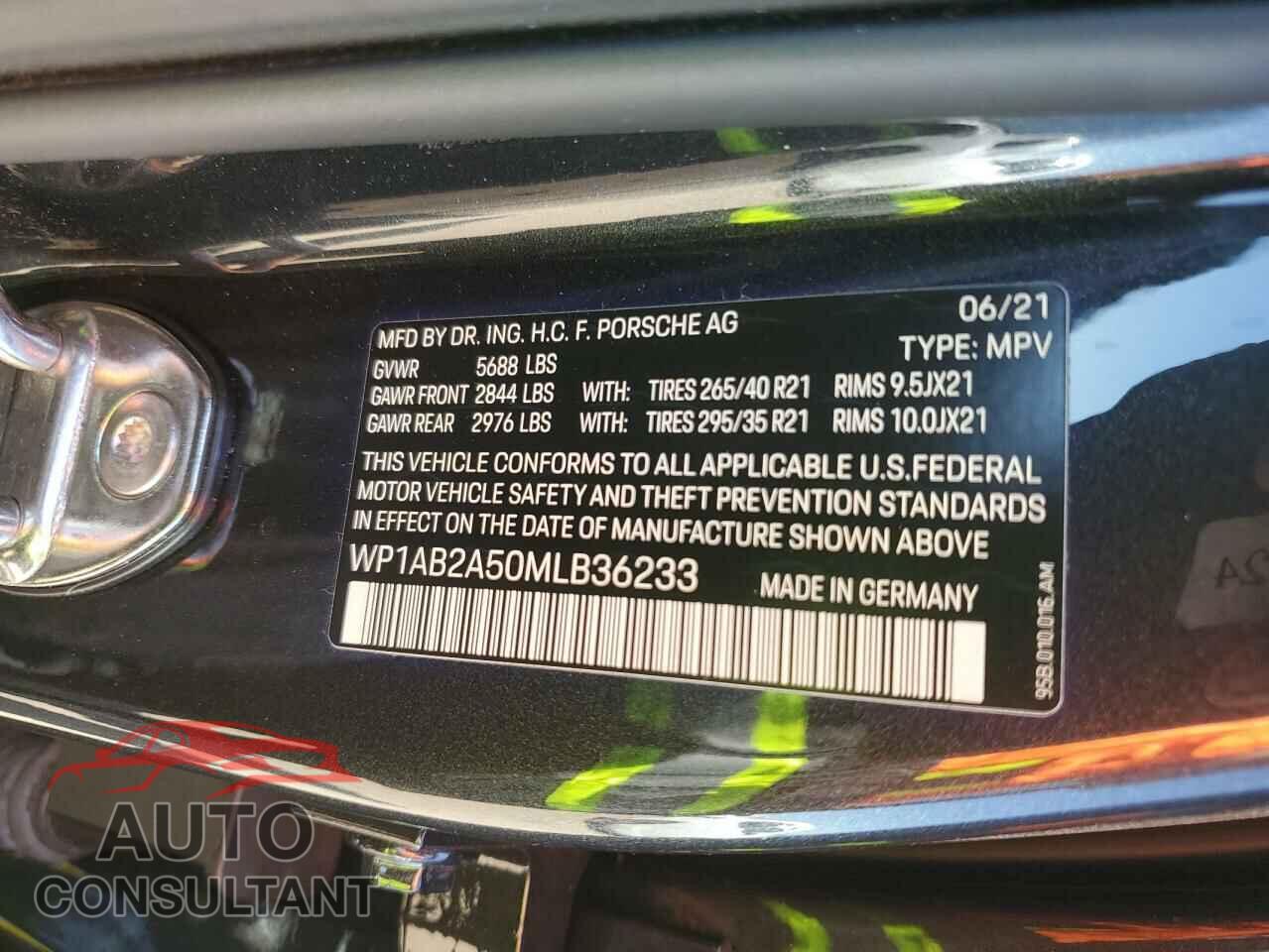 PORSCHE MACAN 2021 - WP1AB2A50MLB36233