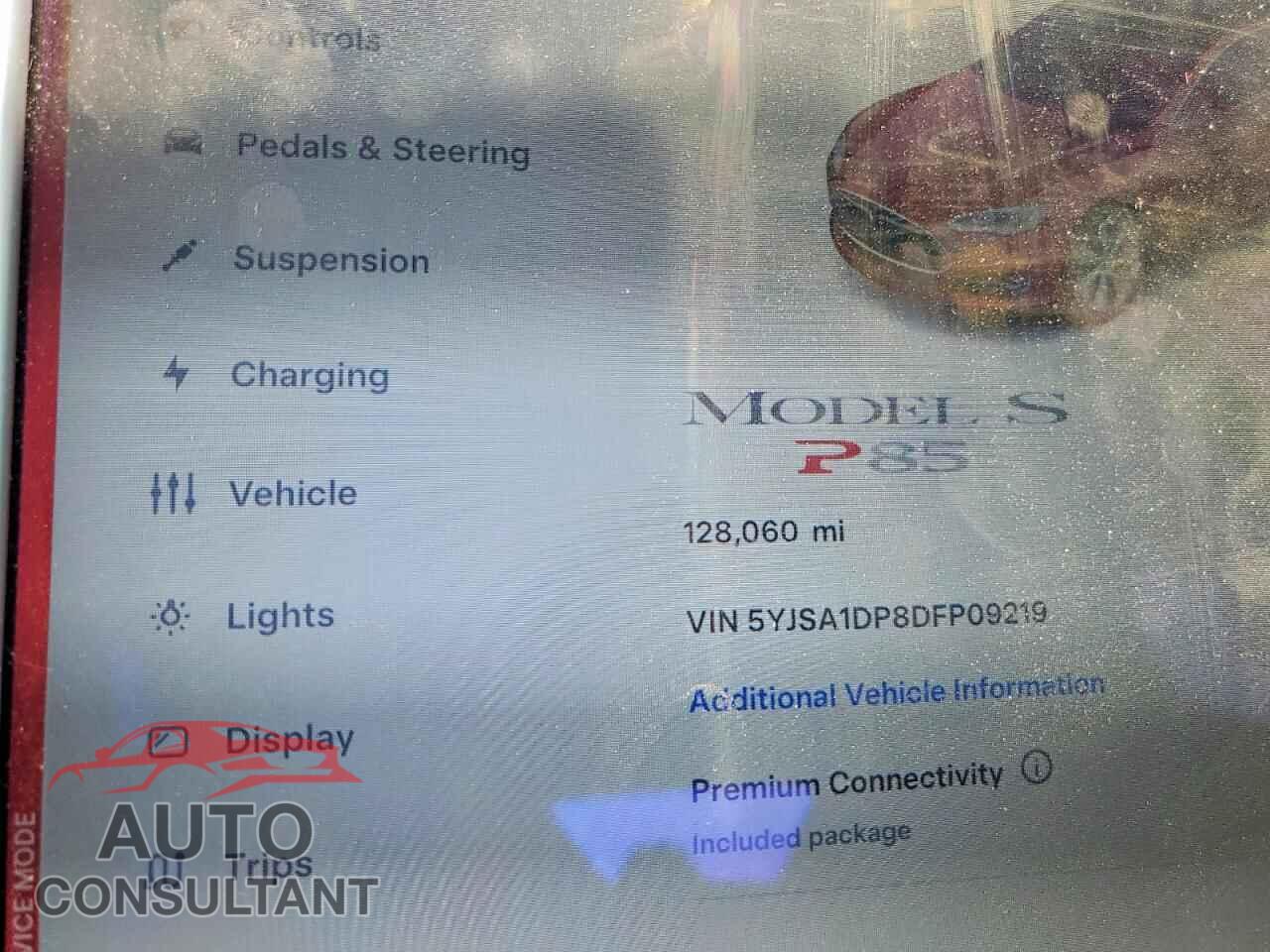 TESLA MODEL S 2013 - 5YJSA1DP8DFP09219