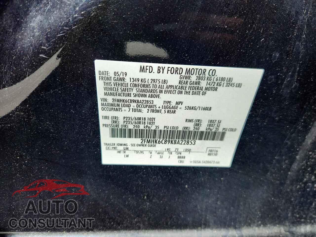 FORD FLEX 2019 - 2FMHK6C89KBA22853