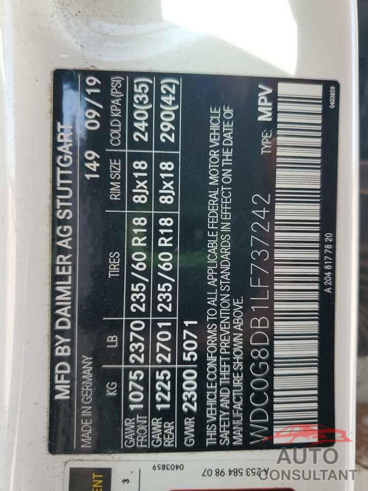 MERCEDES-BENZ GLC-CLASS 2020 - WDC0G8DB1LF737242