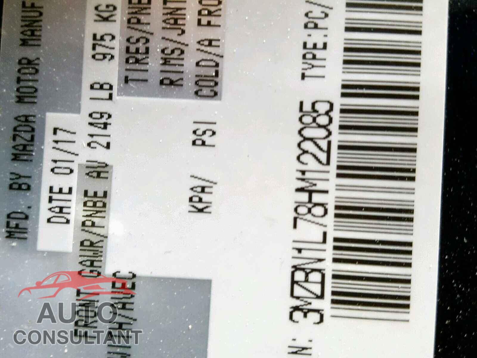 MAZDA 3 2017 - 3MZBN1L78HM122085