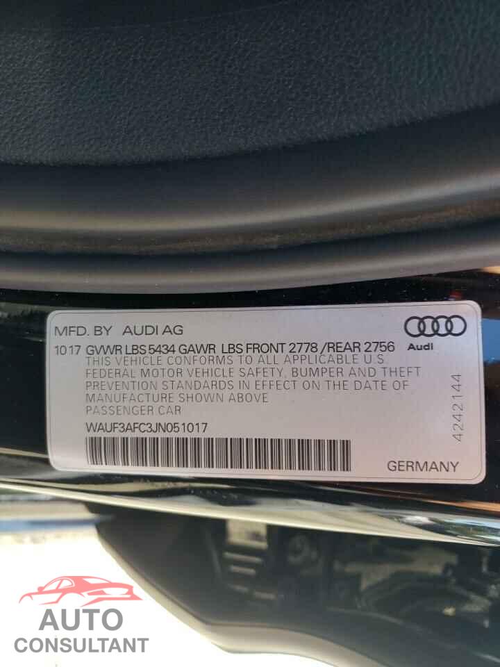 AUDI A6 2018 - WAUF3AFC3JN051017
