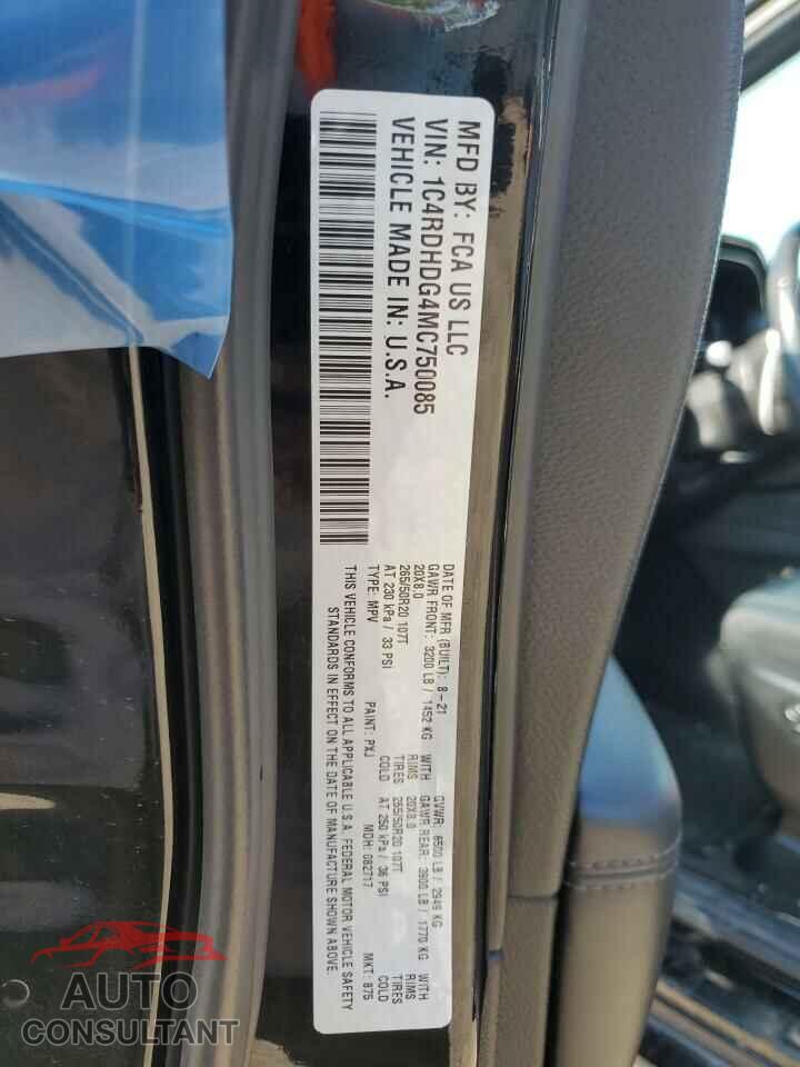 DODGE DURANGO 2021 - 1C4RDHDG4MC750085