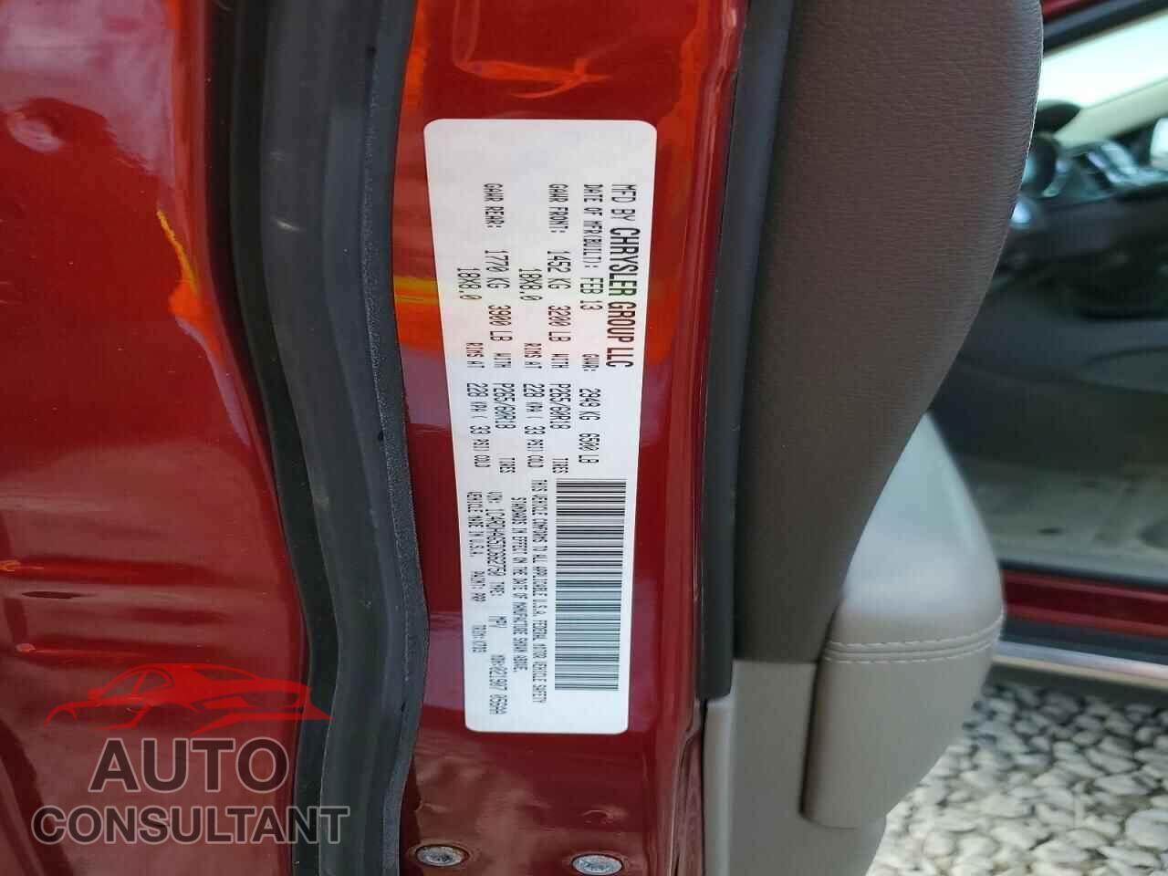 DODGE DURANGO 2013 - 1C4RDHAG5DC662750