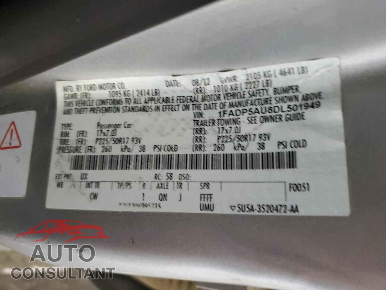 FORD CMAX 2013 - 1FADP5AU8DL501949