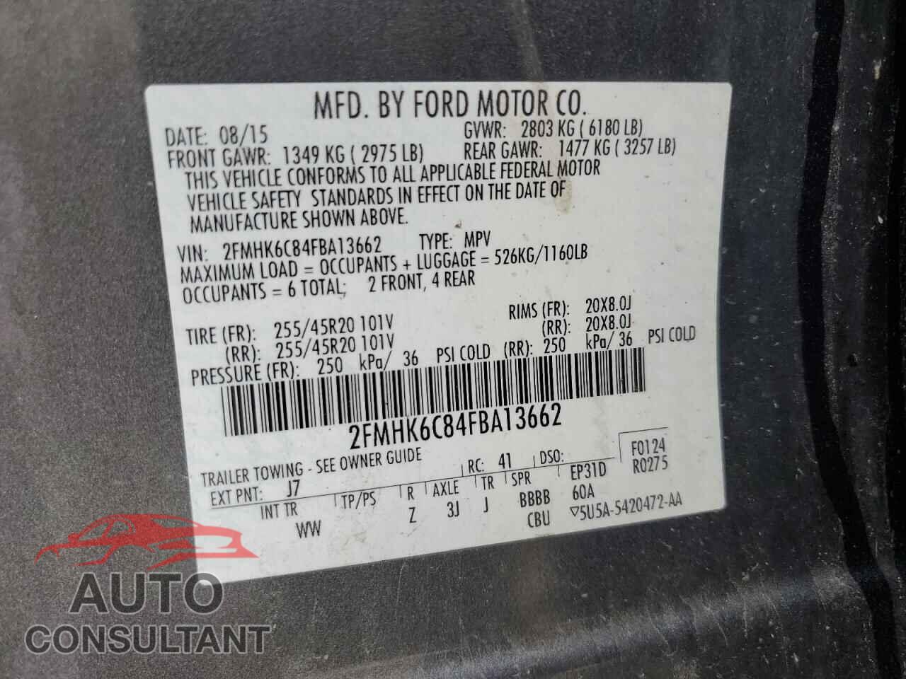 FORD FLEX 2015 - 2FMHK6C84FBA13662