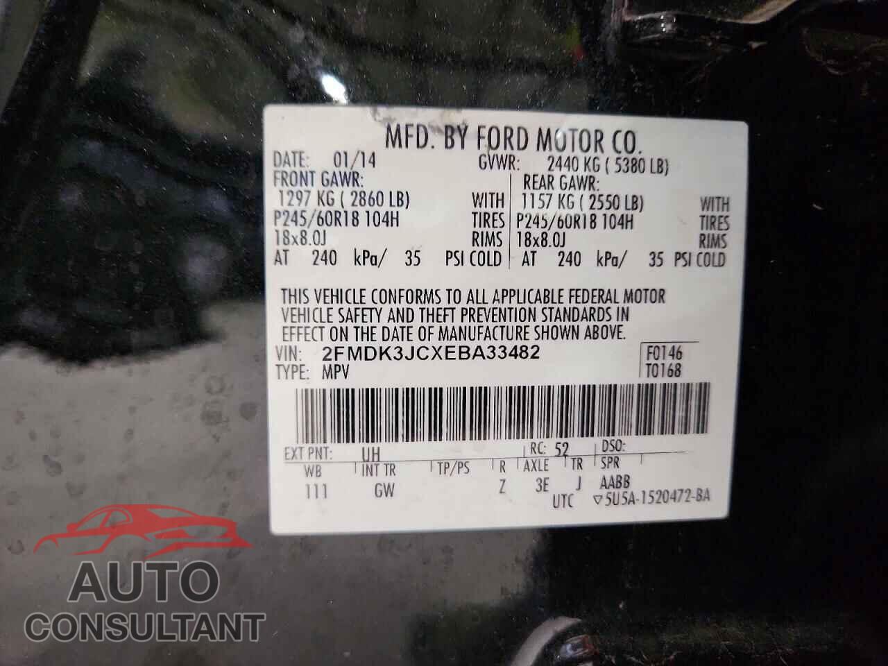 FORD EDGE 2014 - 2FMDK3JCXEBA33482