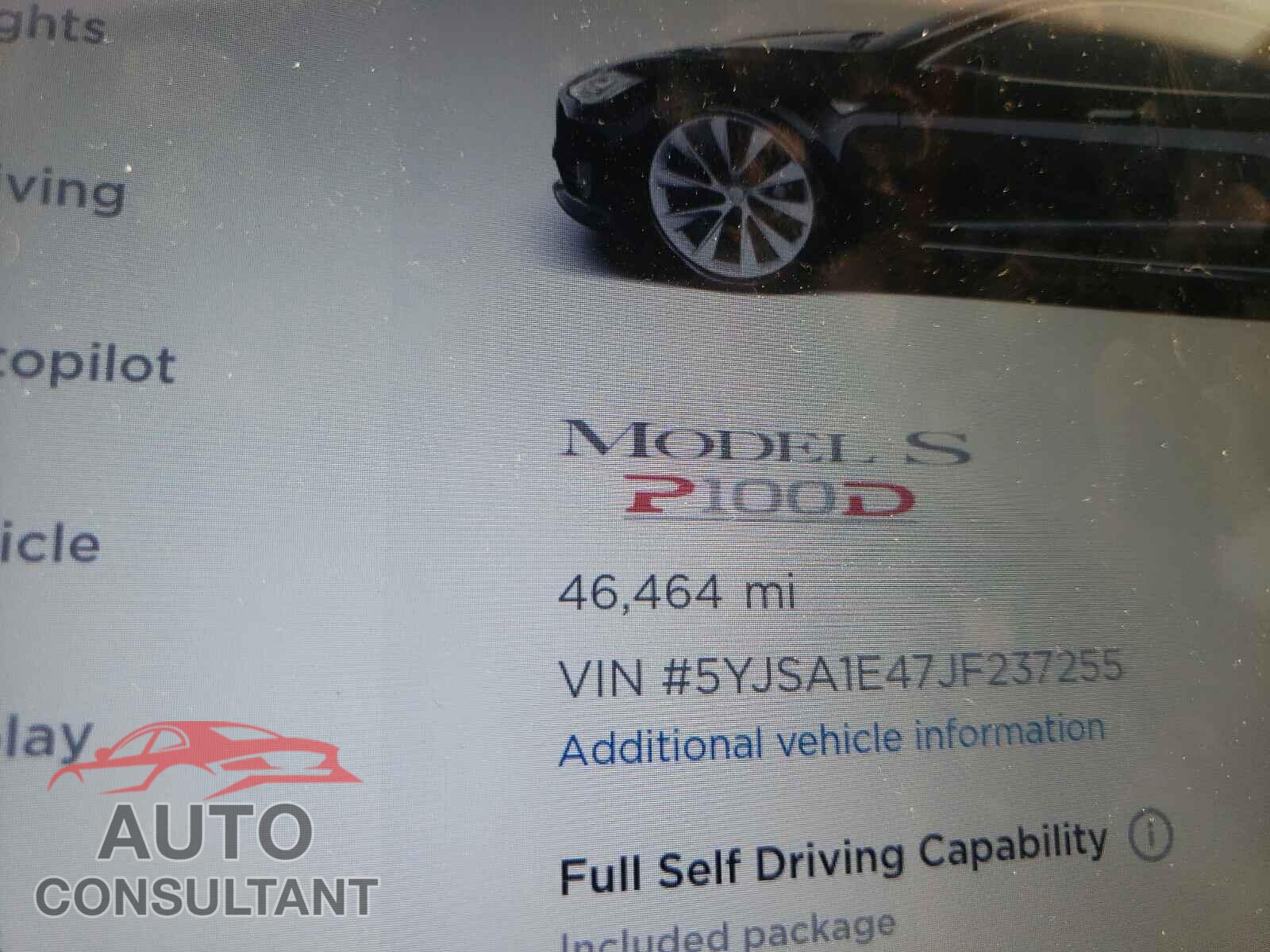 TESLA MODEL S 2018 - 5YJSA1E47JF237255