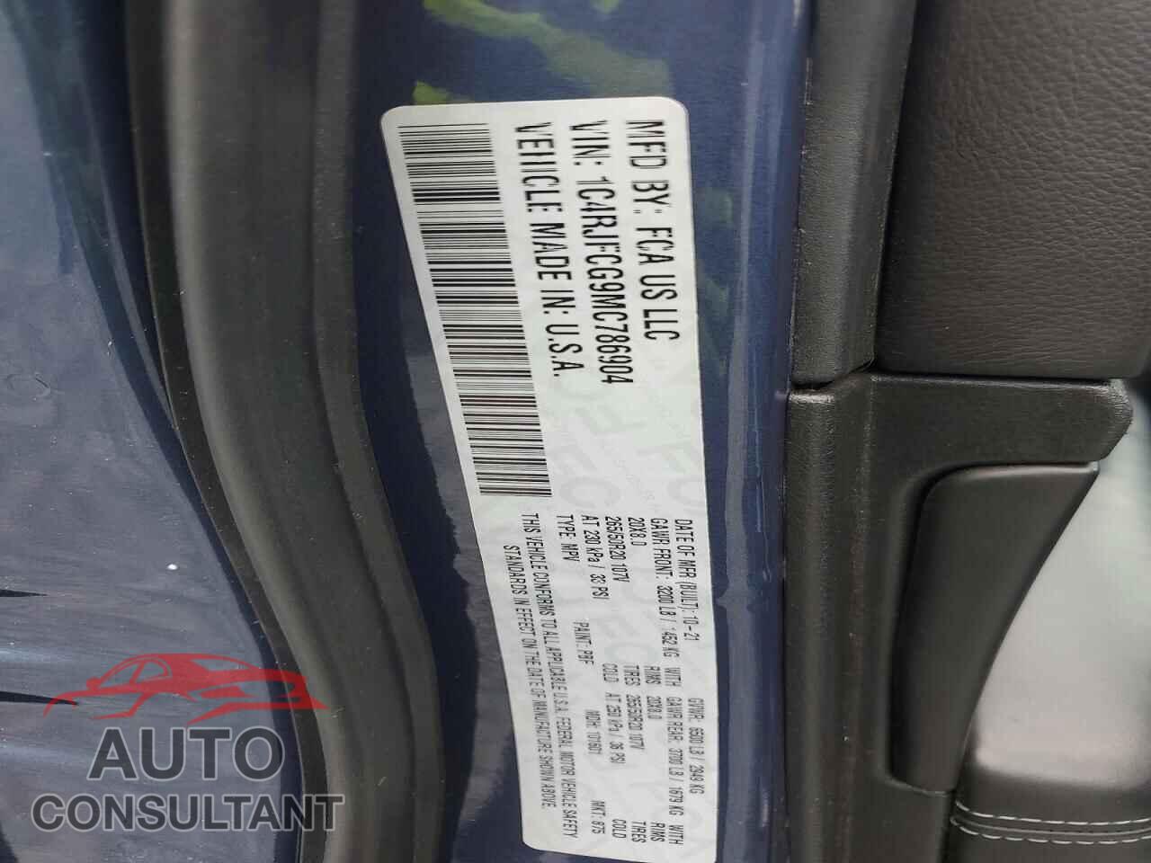 JEEP CHEROKEE 2021 - 1C4RJFCG9MC786904