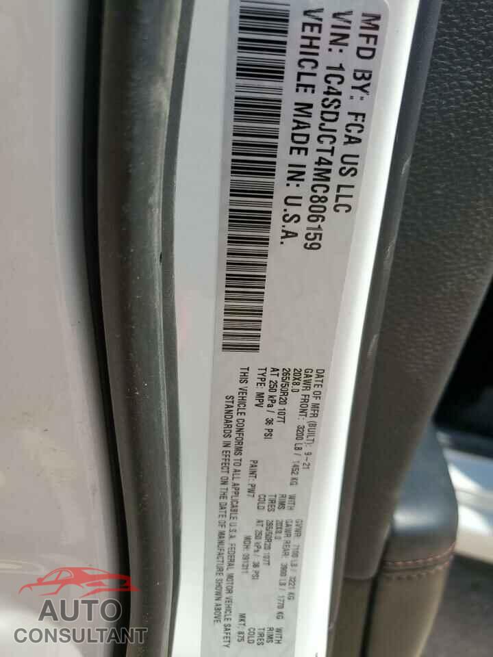 DODGE DURANGO 2021 - 1C4SDJCT4MC806159
