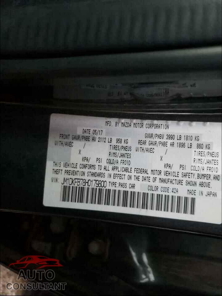 MAZDA CX-3 2017 - JM1DKFB78H0179800