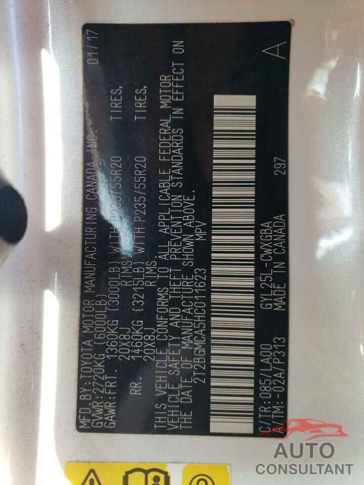 LEXUS RX450 2017 - 2T2BGMCA5HC011623