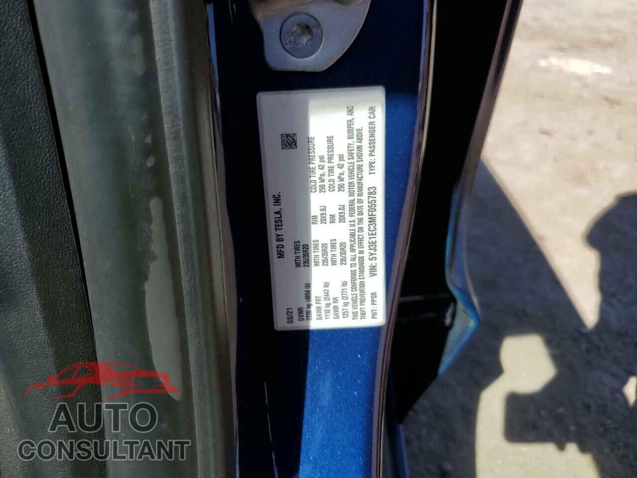 TESLA MODEL 3 2021 - 5YJ3E1EC3MF055783