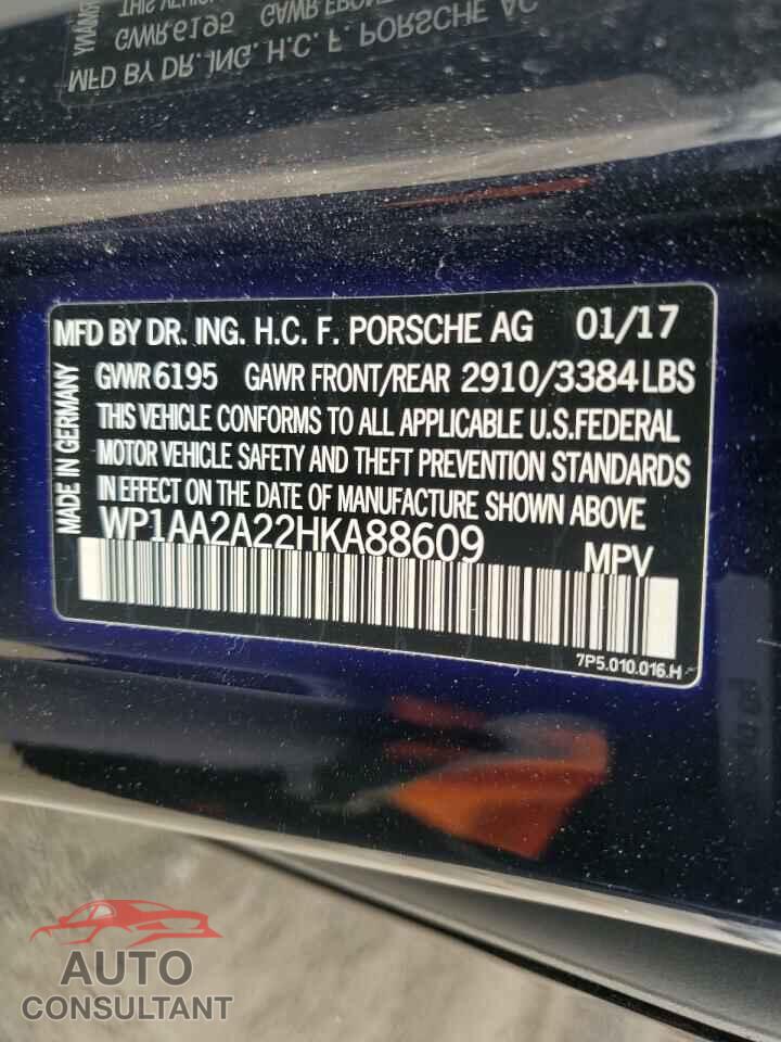 PORSCHE CAYENNE 2017 - WP1AA2A22HKA88609