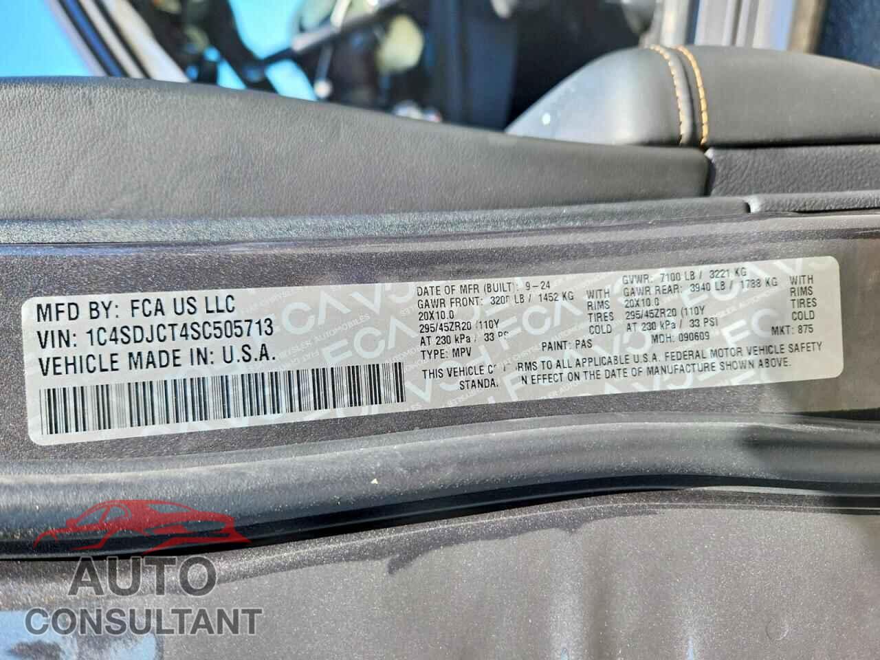 DODGE DURANGO 2025 - 1C4SDJCT4SC505713