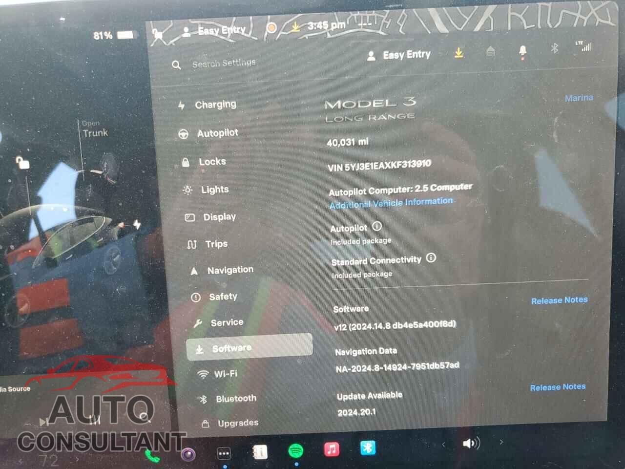 TESLA MODEL 3 2019 - 5YJ3E1EAXKF313910
