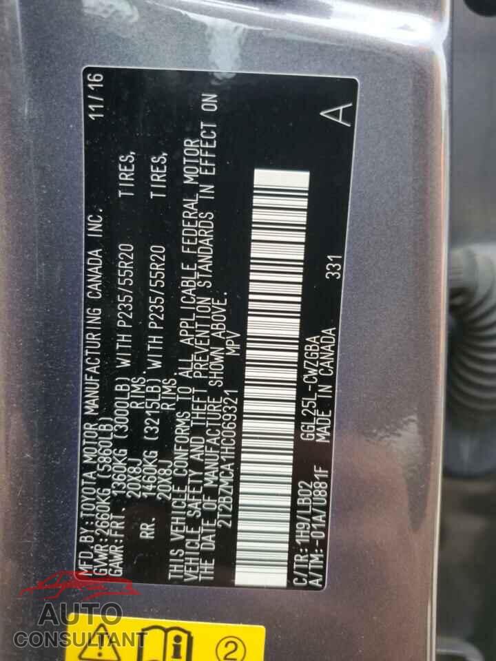 LEXUS RX350 2017 - 2T2BZMCA1HC069321